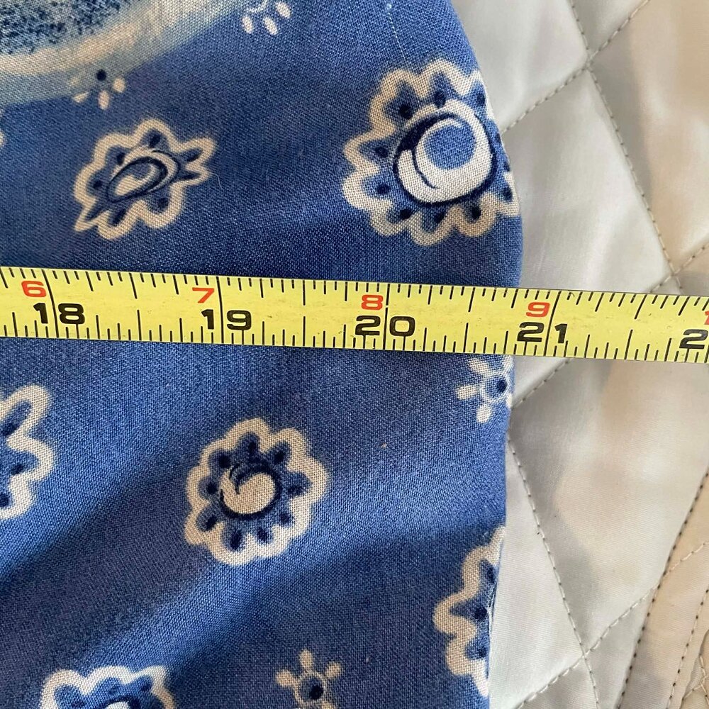 BOHO ARTSY SUMMER PANTS blue and tan, 100% rayon lightweight, POCKETS, W. size 8 - Picture 12 of 13